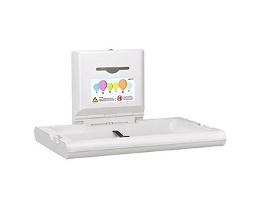 Horizontal baby changing station