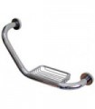 Chrome-plated brass grab bar with soap dish