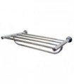 Chrome-plated brass towel shelf with rail