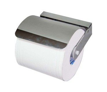 Chrome-plated brass toilet roll holder with cover