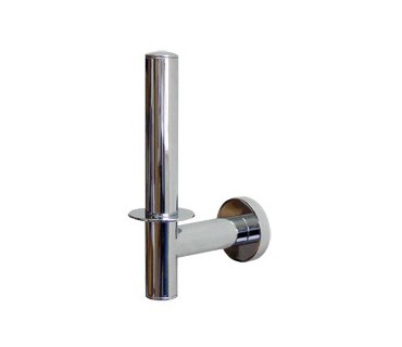 Chrome-plated brass holder for spare toilet paper roll