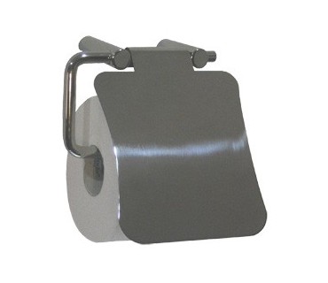 Stainless steel bright toilet roll holder with cover