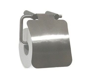 Stainless steel satin toilet roll holder with cover
