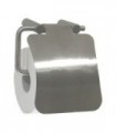 Stainless steel satin toilet roll holder with cover