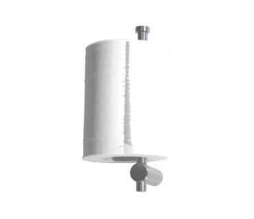 Stainless steel satin holder for spare toilet paper roll
