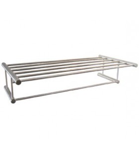 Stainless steel satin towel shelf with rail
