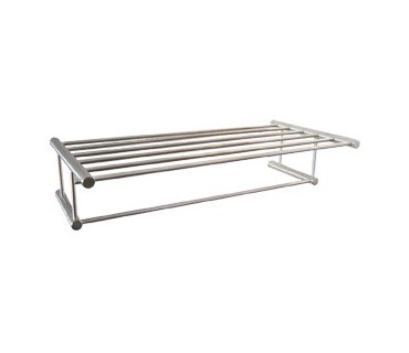 Stainless steel satin towel shelf with rail