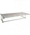 Stainless steel satin towel shelf with rail