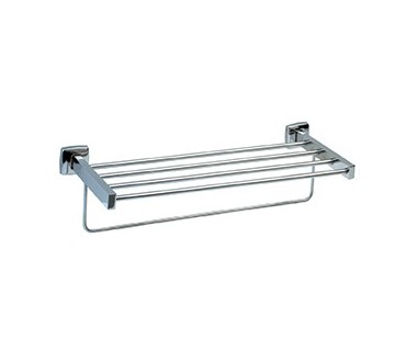 Stainless steel shelf with bar