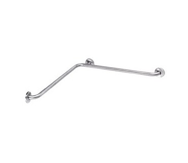 Angled grab bar on 2 walls with 3 anchoring points