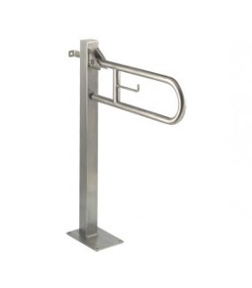 Vertical swing grab bar on fixed column