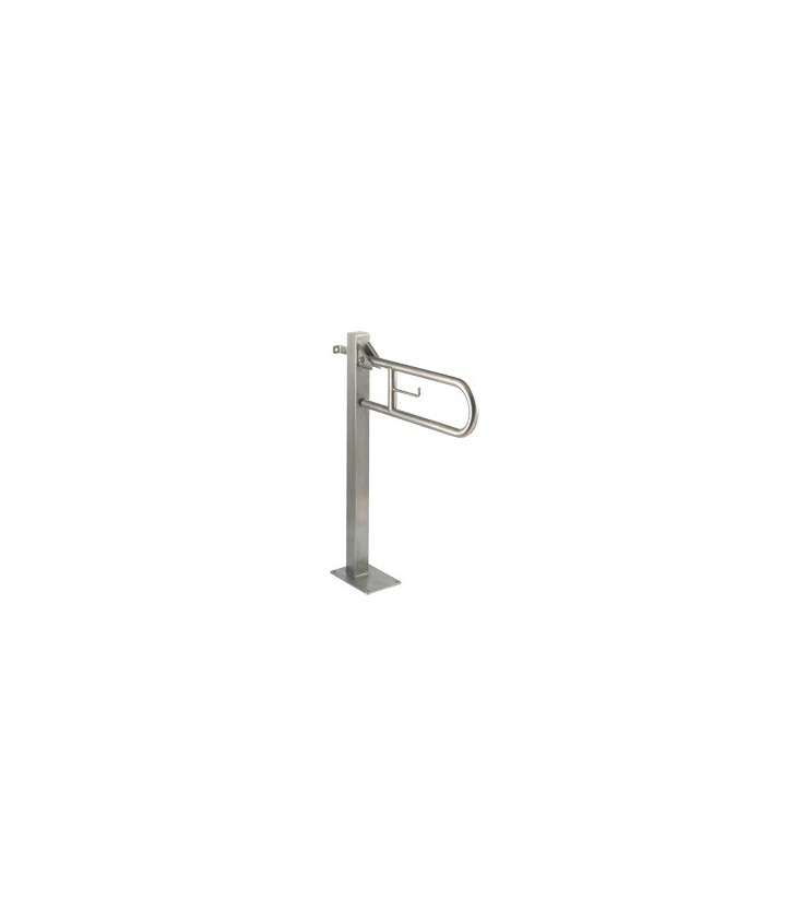 Vertical swing grab bar on fixed column