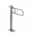 Vertical swing grab bar on fixed column satin finish