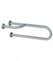 Wall mounted grab bar 3 anchoring points satin finish