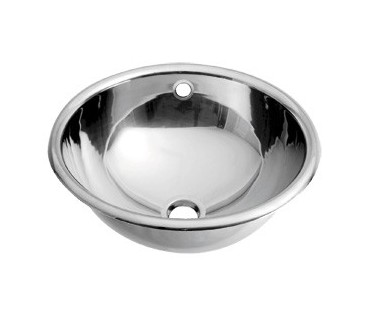 Recessed S.S. washbasin Ø405mm with overflow