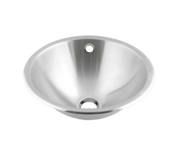 Recessed S.S. washbasin Ø405mm with overflow