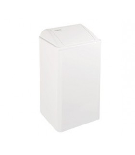 Bin with self closing lid