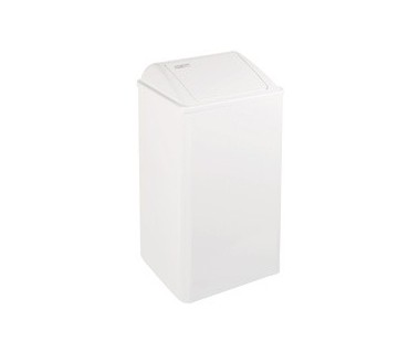 Bin with self closing lid