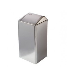 Bin with self closing lid
