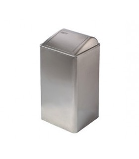 Bin with self closing lid