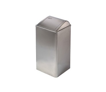 Bin with self closing lid