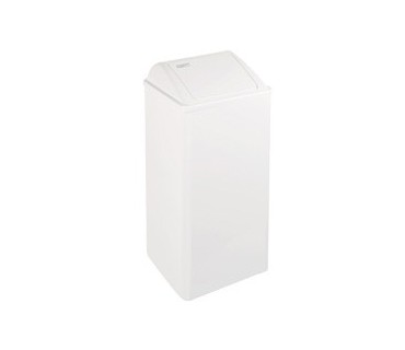 Bin with self closing lid