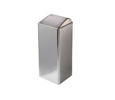 Bin with self closing lid