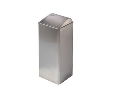 Bin with self closing lid