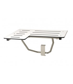 Reversible folding seat with wall support