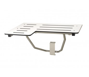 Reversible folding seat with wall support