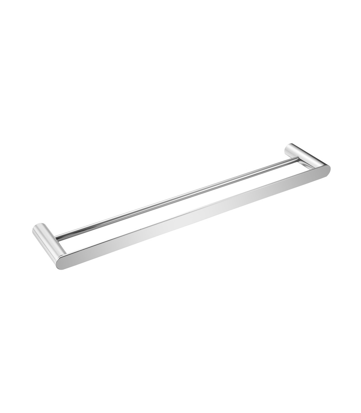 Bathroom towel rail with double bar, satin finish