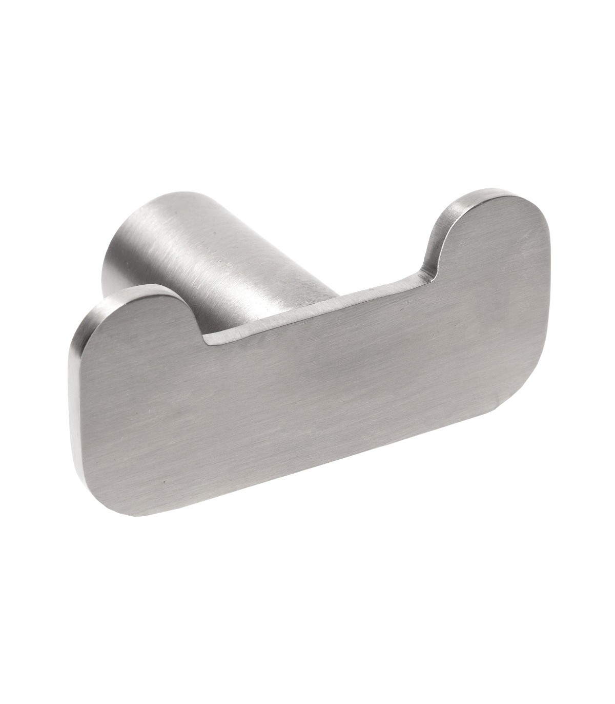 Double bathroom robe hook made of stainless steel, satin finish