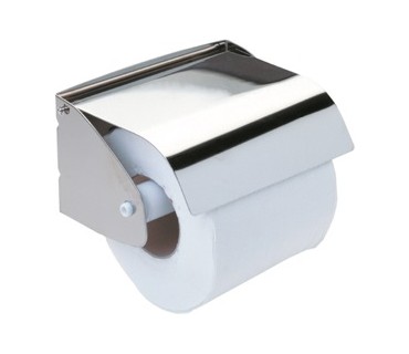 Stainless steel toilet roll holder with cover