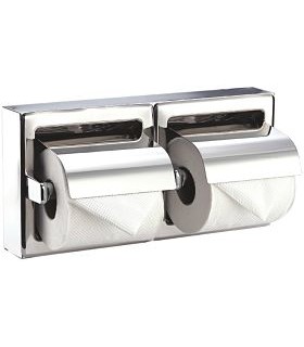 Stainless steel double toilet roll holder
