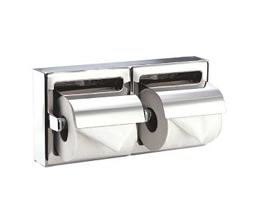 Stainless steel double toilet roll holder