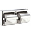 Stainless steel double toilet roll holder