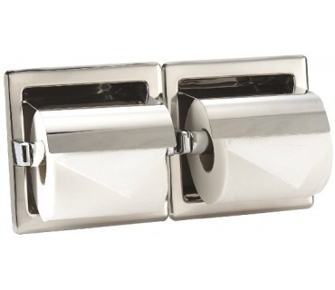 Stainless steel double toilet roll holder