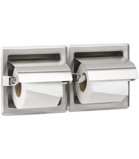 Stainless steel double toilet roll holder