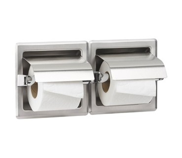 Stainless steel double toilet roll holder
