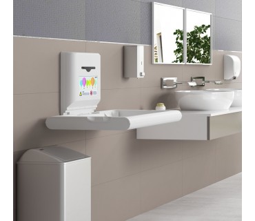 Cambia pañales horizontal de polipropileno blanco con ionizador