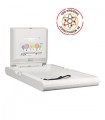 Vertical baby changing station made of white polypropylene with built-in antibacterial additive and an ionizer