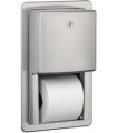 Recessed standard toilet paper dispenser