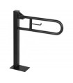 Swing up grab bar on fixed column matte black finish