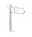 Swing up grab bar on fixed column white finish