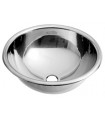 Recessed S.S. washbasin Ø405mm w/o overflow