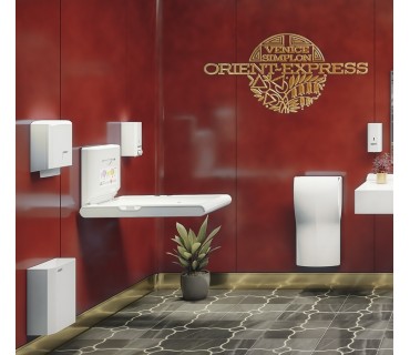 Cambia pañales vertical de polipropileno blanco y acero inoxidable satinado con ionizador