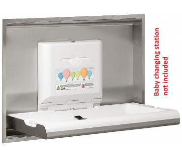 Kit to recess the BabyMedi horizontal baby changing station satin finish