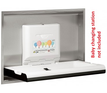 Kit to recess the BabyMedi horizontal baby changing station satin finish