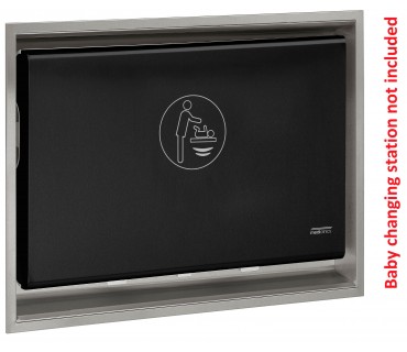Kit to recess the BabyMedi horizontal baby changing station satin finish