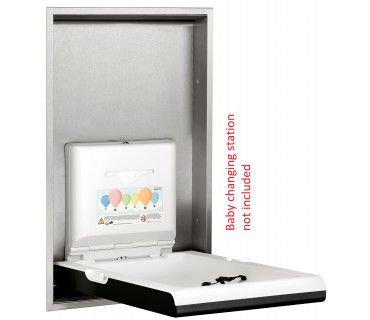Kit to recess the BabyMedi vertical baby changing station satin finish